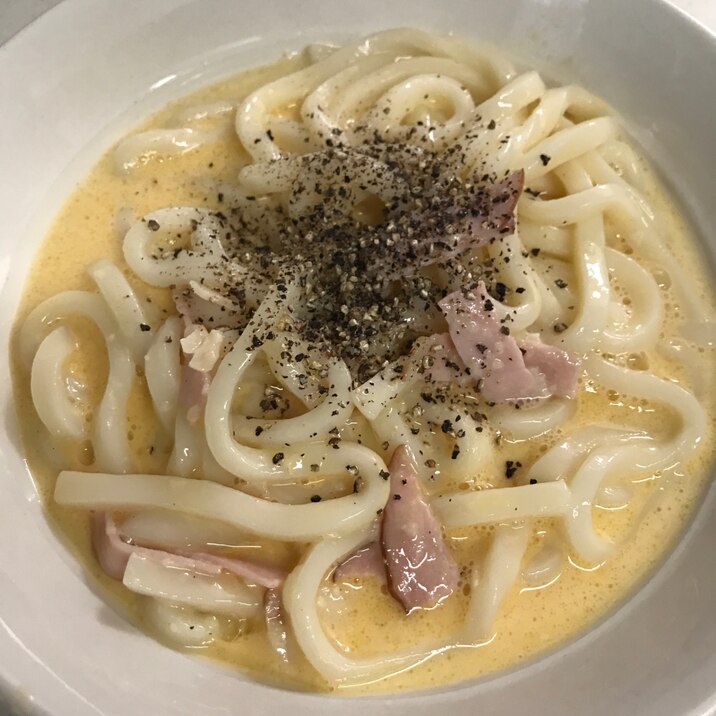 冷製カルボナーラうどん！（パスタでも！）